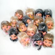 Lot 17 Vinyl Sleep Eyes Craft Doll Heads Old Store Stock