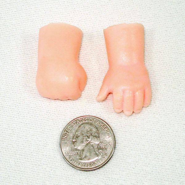 Soft Plastic Craft Baby Doll Hands 1-1/2 Inch #3