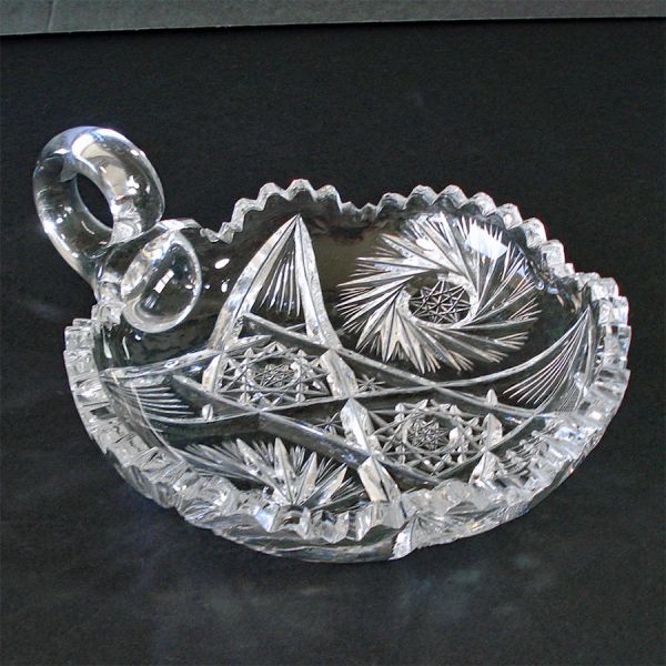 Pair American Brilliant Period Cut Glass Nappies Clearance #3