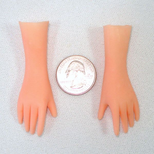 Pair Vintage Plastic Hands for Dollmaking Crafts 2.5 Inch #3