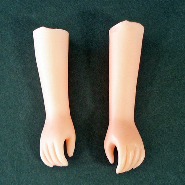 Pair Plastic Girl Arms Hands for Doll Making Crafts #1