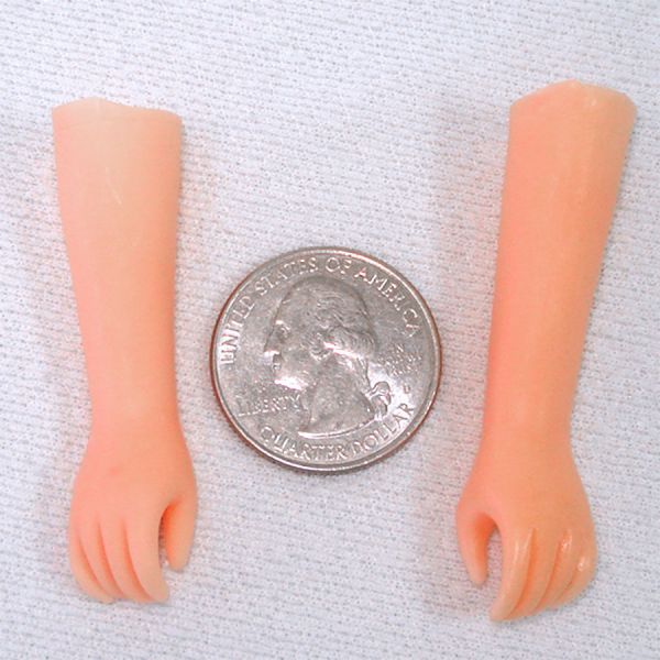 Pair Plastic Girl Arms Hands for Doll Making Crafts #3