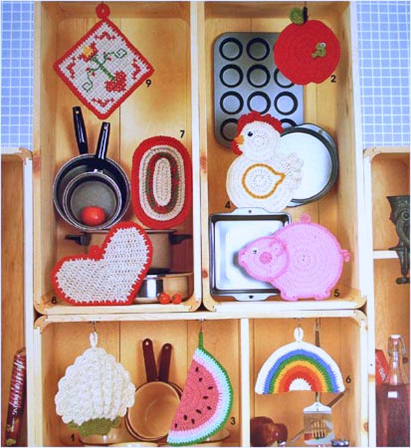 2 Leisure Arts Crocheted Pot Holders Instruction Booklets Clearance #2