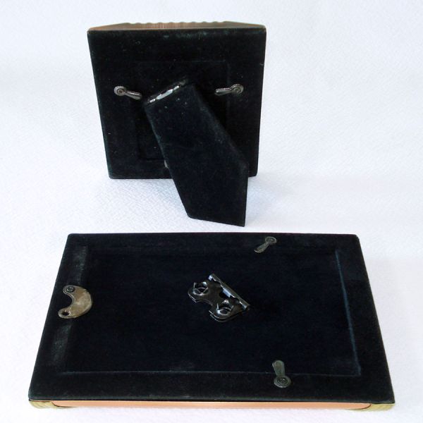 Pair Small Copper Metal Picture Frames #2