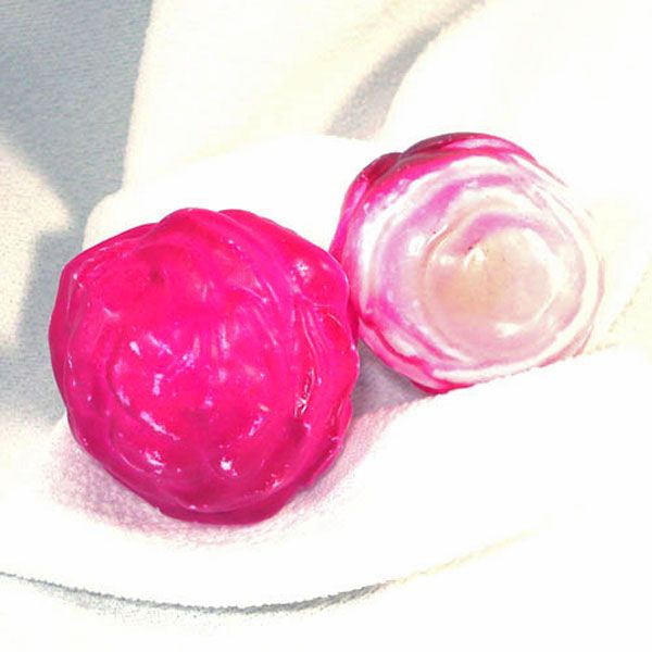 Cabbage Rose and Rosebud Figural Christmas Light Bulbs #2