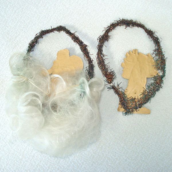 4 Antique Tinsel Paper Scrap Belsnickel Santa Christmas Ornaments Clearance #2