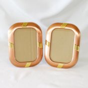 Copper and Brass Pair Picture Frames 6 by 5 Inches