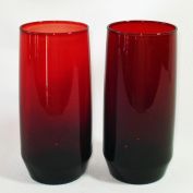 Anchor Hocking Pair Newport Ruby Ice Tea Tumblers