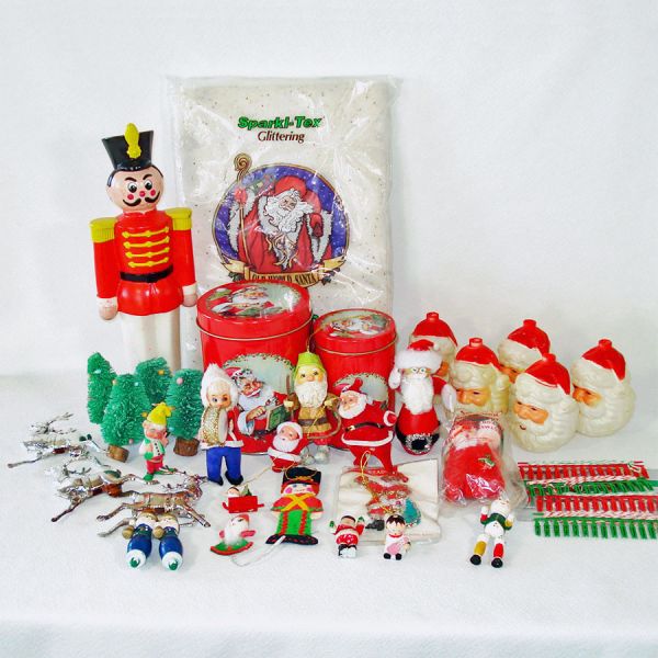 30 Piece Lot Mid Century Christmas Ornaments, Decorations