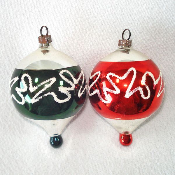 German Cone Drop Glass Christmas Ornaments #3