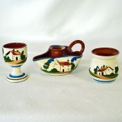 Torquay Motto Ware Egg Cup, Candlestick, Mini Vase