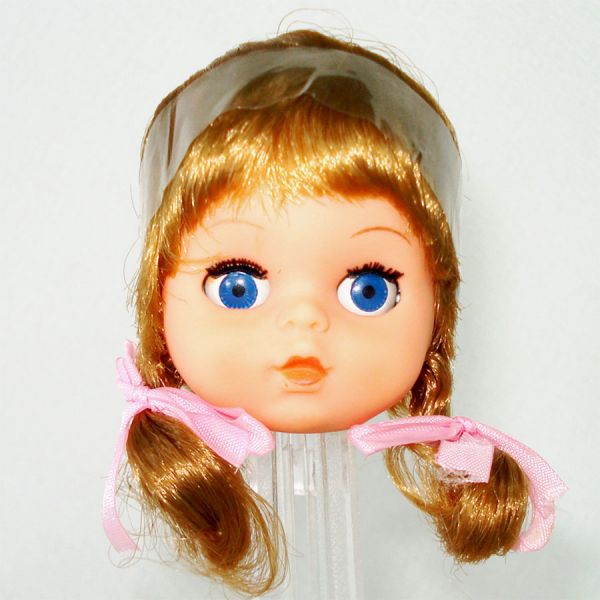 3 Blonde Hair 1970s Vinyl Craft Doll Heads #4