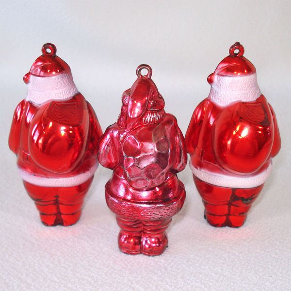 Shiny Brite, Bradford Santa Plastic Christmas Ornaments #2