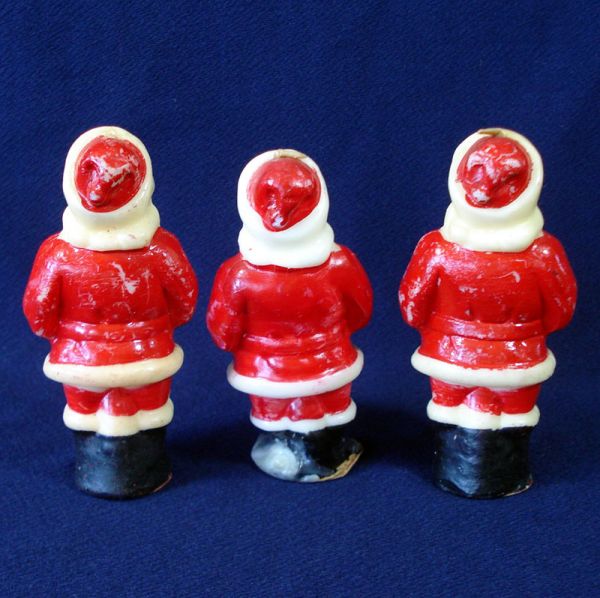 Three 1950s Tavern Santa Claus Christmas Candles #2