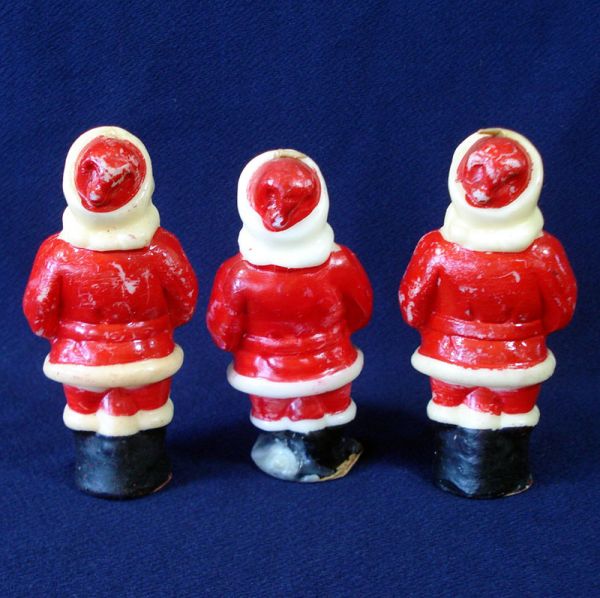 Three 1950s Tavern Santa Claus Christmas Candles Clearance #2