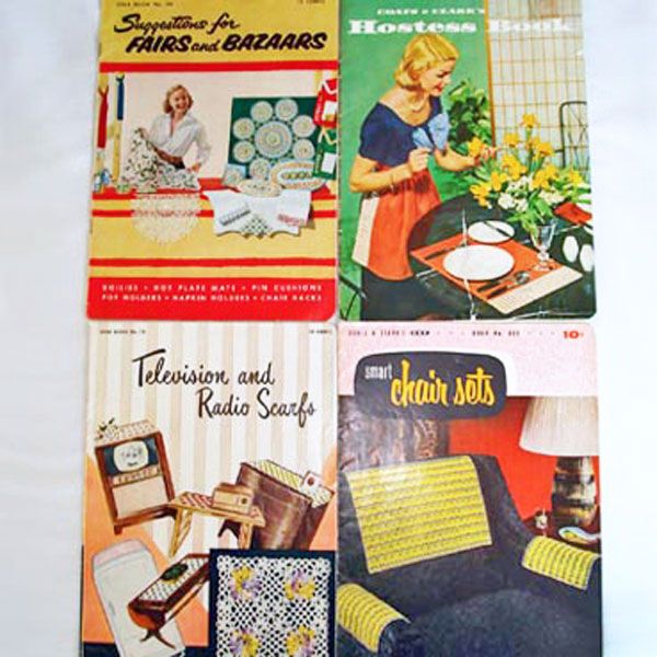 Four 1950s Crochet Pattern Instruction Booklets Clearance
