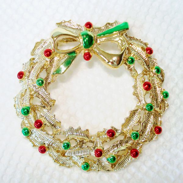 Lot 4 Enamel, Rhinestone Christmas Jewelry Pins Brooches Clearance #4