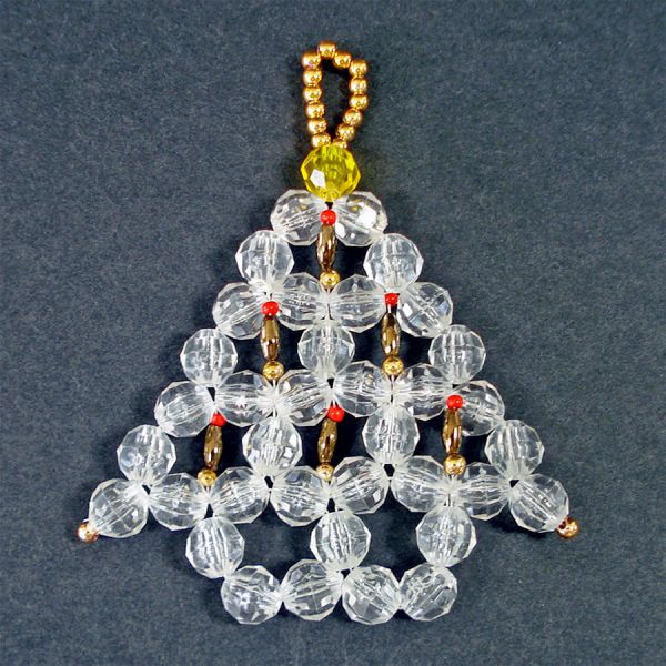 7 Hand Crafted Dimensional Beaded Christmas Ornaments #3