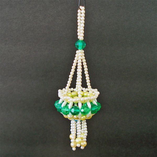7 Hand Crafted Dimensional Beaded Christmas Ornaments #4