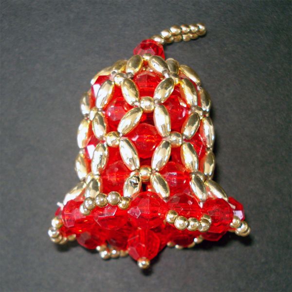 7 Hand Crafted Dimensional Beaded Christmas Ornaments #5