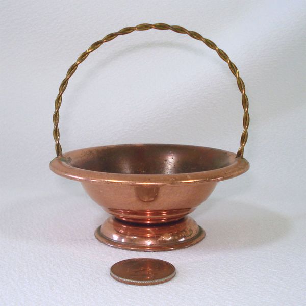 Miniature Solid Copper Kitchenware 5 Pieces Doll Display #2