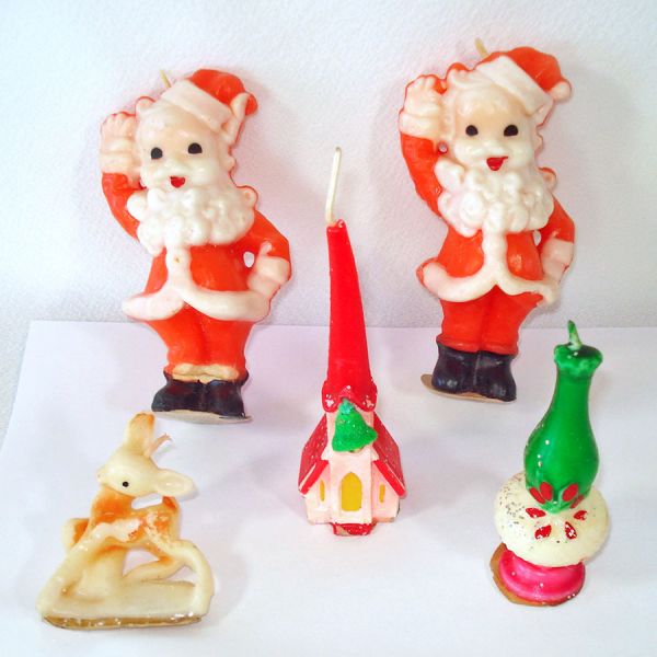 Gurley Christmas Candles Santa Lantern Church Deer Clearance