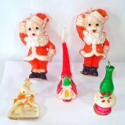 Gurley Christmas Candles Santa Lantern Church Deer Clearance