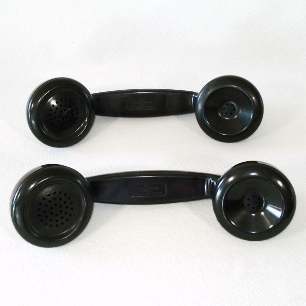 Lot Old Black Telephone Handsets for Phone Repair #2