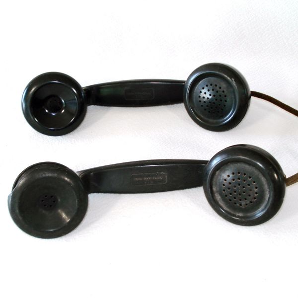 Lot Old Black Telephone Handsets for Phone Repair #4