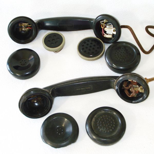 Lot Old Black Telephone Handsets for Phone Repair #5
