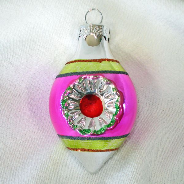 6 Colorful Glittered Silvered Shapes Christmas Ornaments #3
