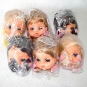 1960s Pack 6 Sleep Eyes Doll Heads For Crafts