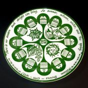 1972 Retro Seasons Theme Calendar Plate Mount Clemens