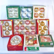 Nine Boxes Glass Christmas Ornaments Circa 1980