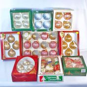 Nine Boxes Glass Christmas Ornaments Circa 1980 Clearance