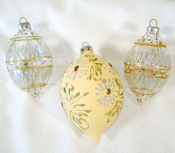 Decorated Vintage Glass Christmas Ornaments Lot of 9 #6