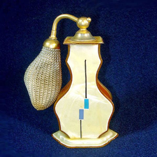 Art Deco Celluloid 9 Piece Vanity Dresser Set With Perfume, Frame Clearance #2