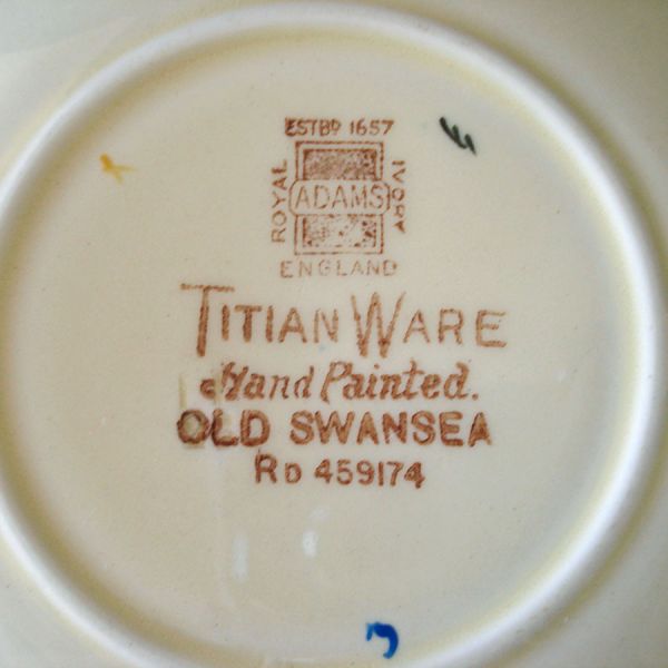 Adams Staffordshire Old Swansea 4 Salad Plates and Saucers #5