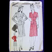 Advance 1940s Jacket and Skirt Suit Pattern Size 16