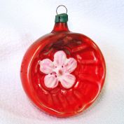 Antique Germany Flower Indent Glass Christmas Ornament