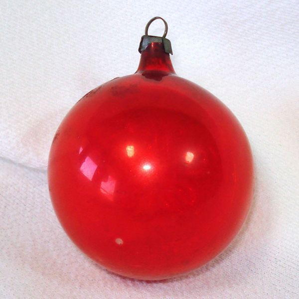 Antique Germany Flower Indent Glass Christmas Ornament #3