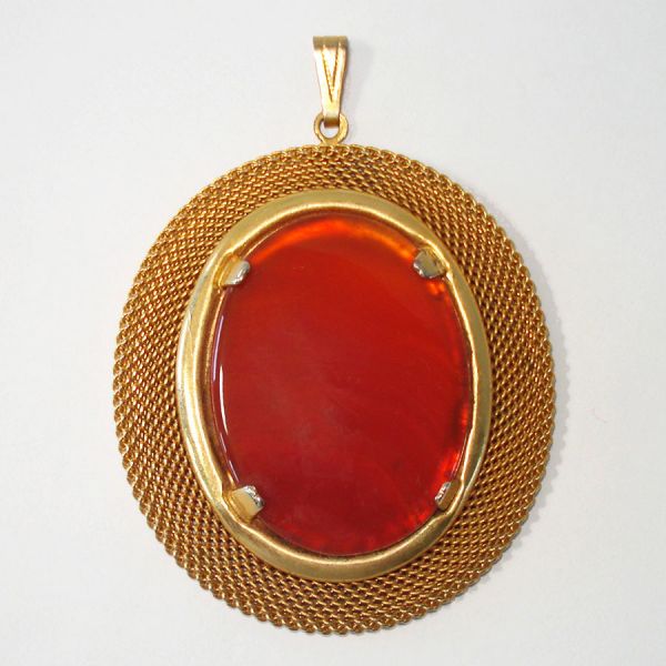 Carnelian Orange Agate Pendant Necklace #2