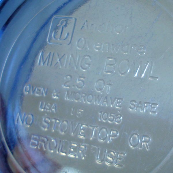 Anchor Hocking Blue Glass Nesting Mixing Bowl Set #4