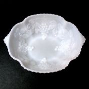 Anchor Hocking Vintage Grape Milk Glass Serving Bowl Clearance