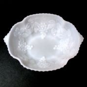 Anchor Hocking Vintage Grape Milk Glass Serving Bowl