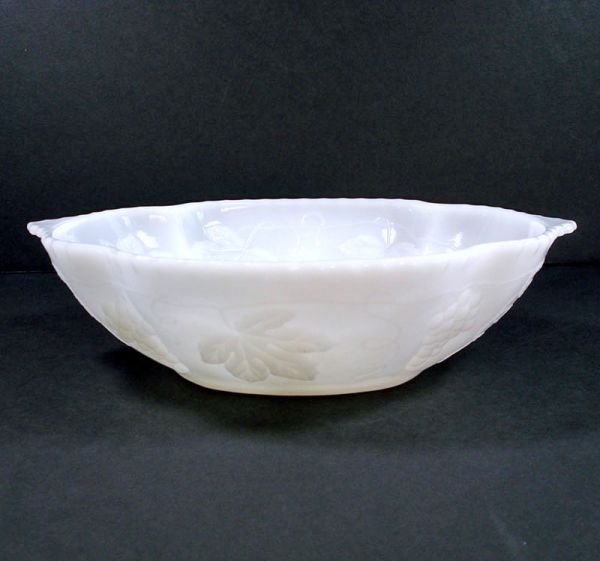 Anchor Hocking Vintage Grape Milk Glass Serving Bowl #2