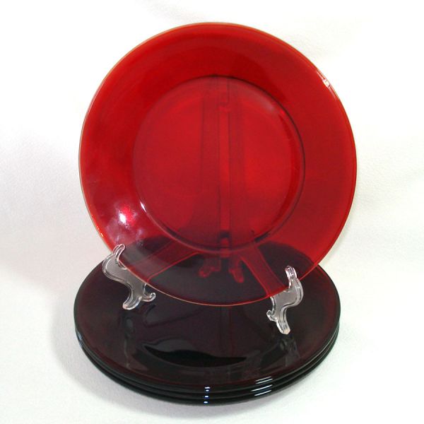 Anchor Hocking 4 Royal Ruby 9 Inch Dinner Plates R1700 Clearance