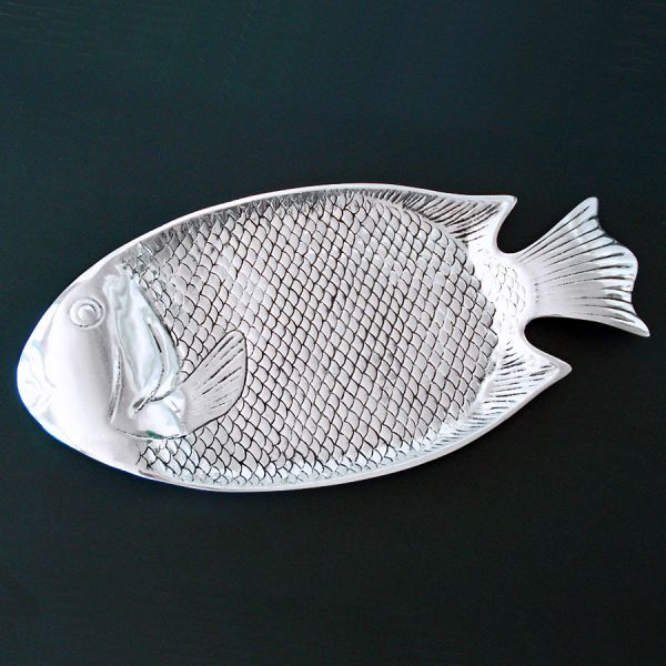 Cast Aluminum Large Figural Fish Platter Tray 22 Inches