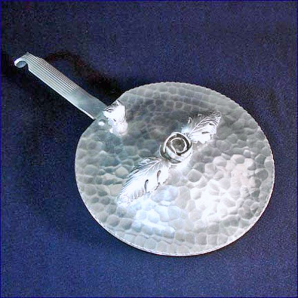 Continental Applied Rose Hammered Aluminum Silent Butler