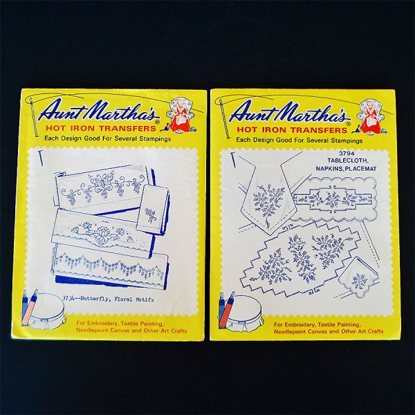 Aunt Marthas 2 Floral, Butterfly Embroidery Transfer Patterns Sealed